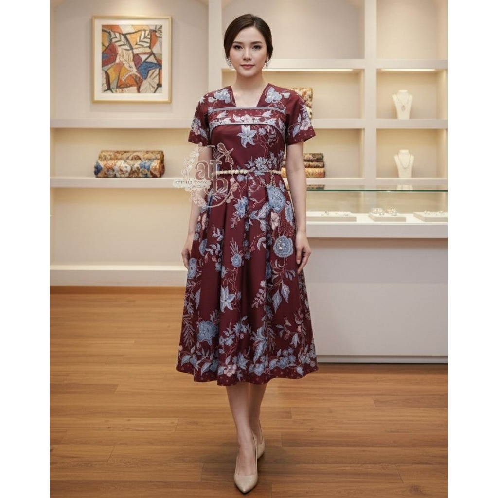 Hanbok dress BATIK + pearl chain belt | by atelier.yoon