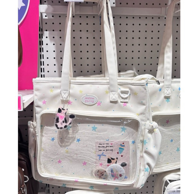 Tas Qyounger kucing cat white totebag OHSOME