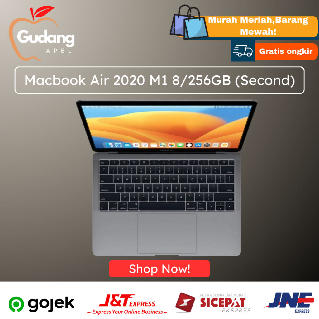 [SECOND] Apple Macbook Air 2020 M1 8/256GB | Kondisi Mulus