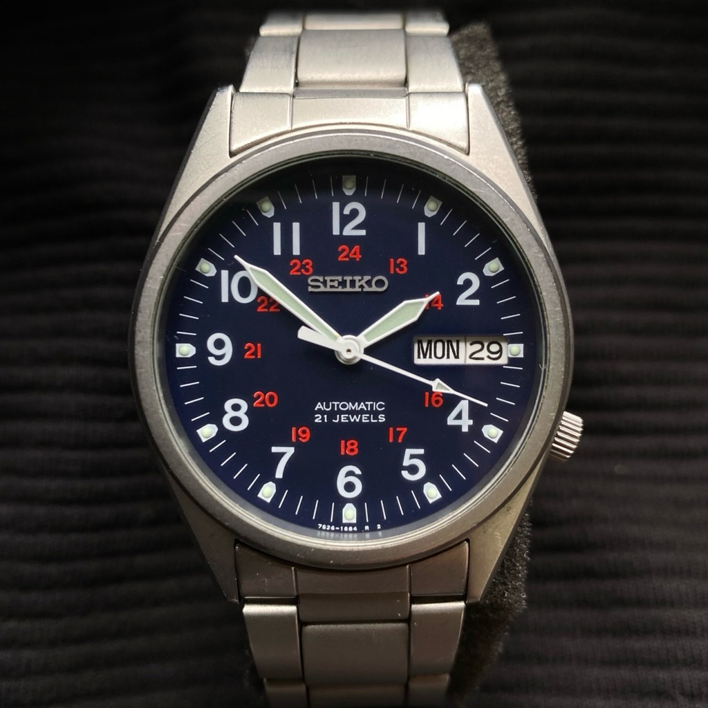 (SOLD OUT) SEIKO 5 SKX429 Deep Navy Blue Military (Super Rare) Ref. 7s26-3060 Original Japan Siap Pa