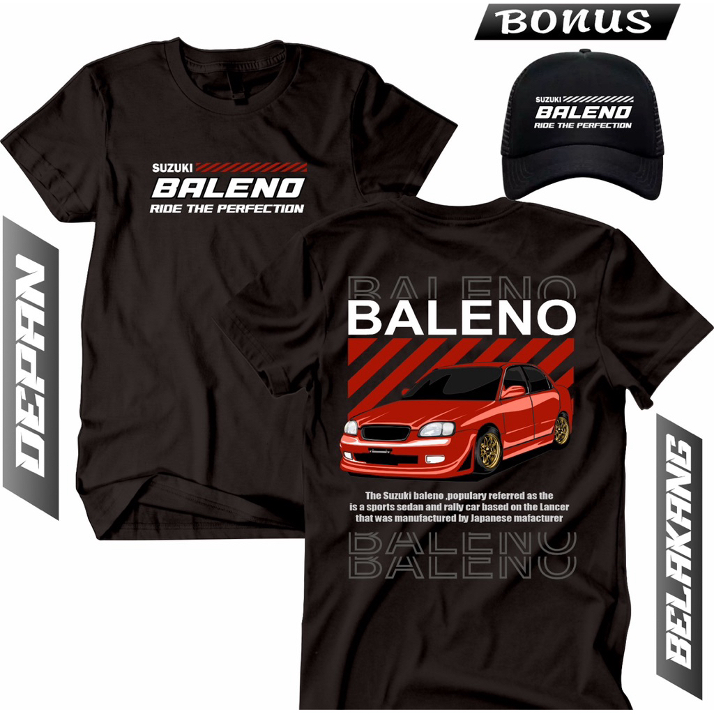 kaos baleno gratis topi T-shirt kaos baleno gratis topi