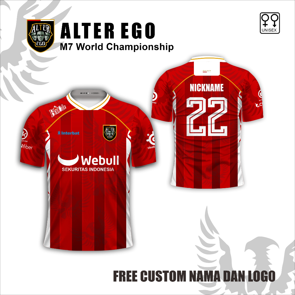 Kaos jersey ersport alter ego season 16 baju sport Mobile Legend free custom