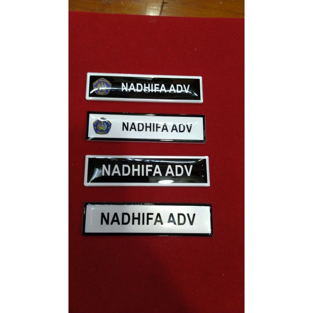 Nama Dada Acrylic Lapis Coating express Nama PNS Kostum Logo dan Model Sendiri