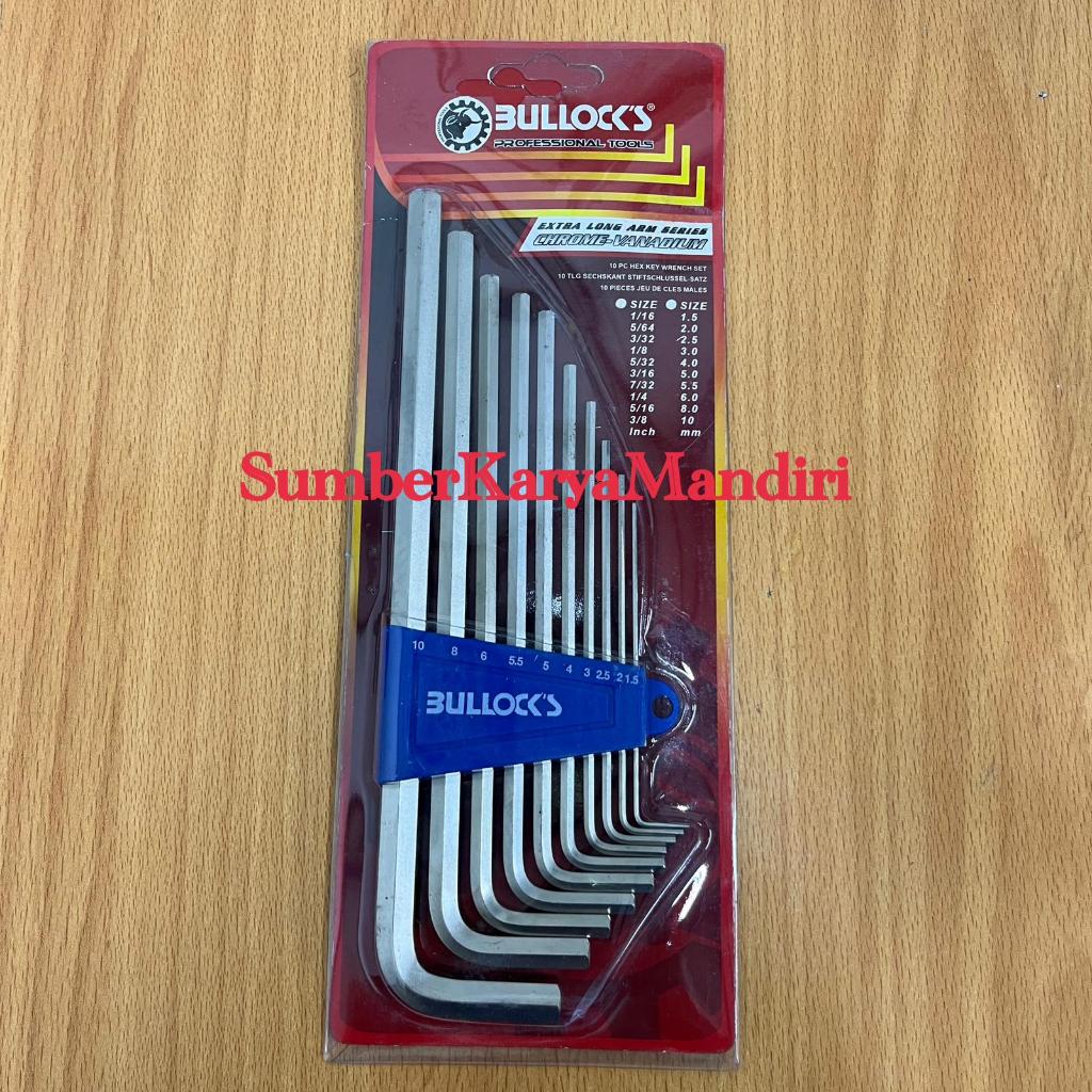 Kunci L Long Set MM/Metrich Bullock 1,5MM - 10MM ( 10Pcs)