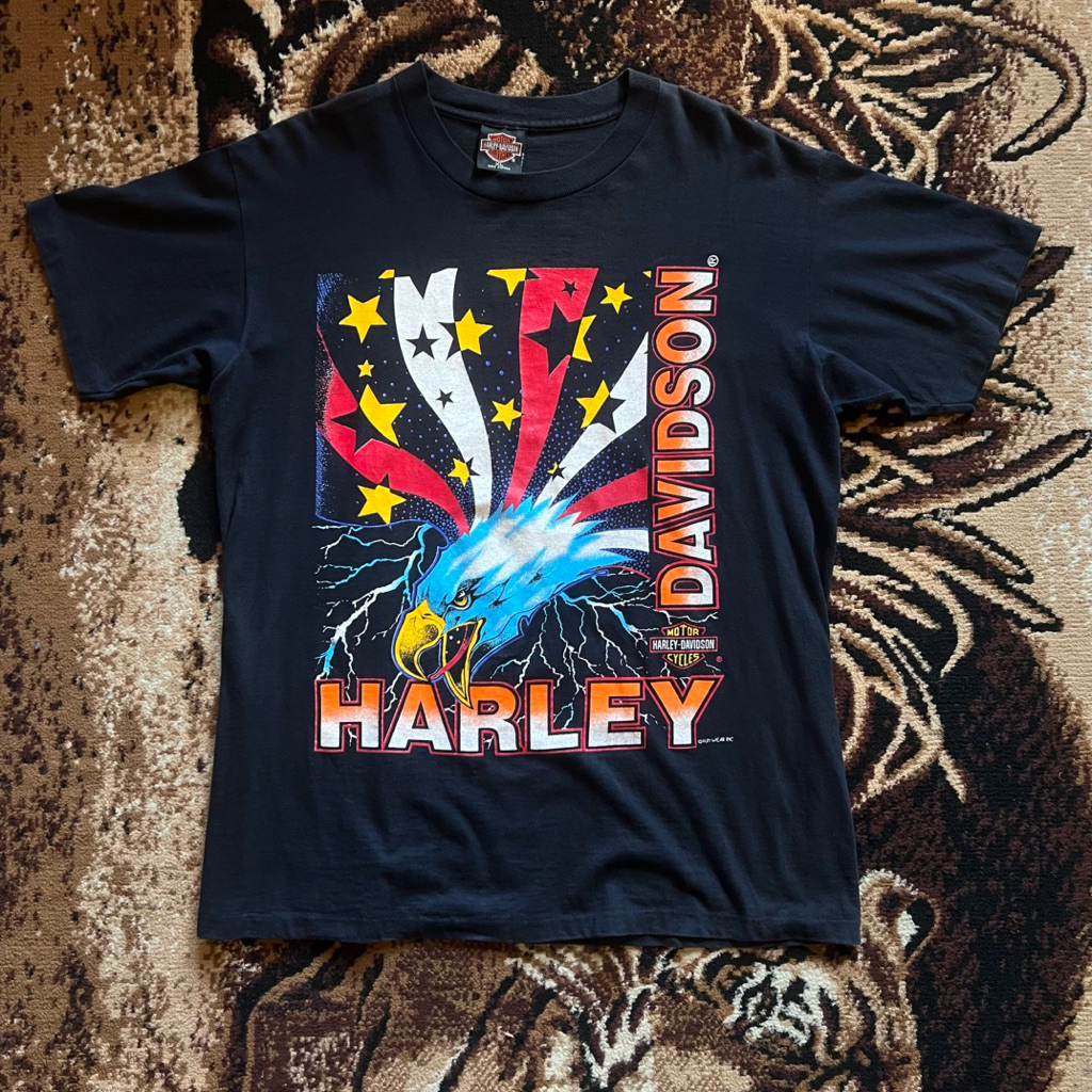 kaos tshirt harley davidson vintage 90s rare by fun wear