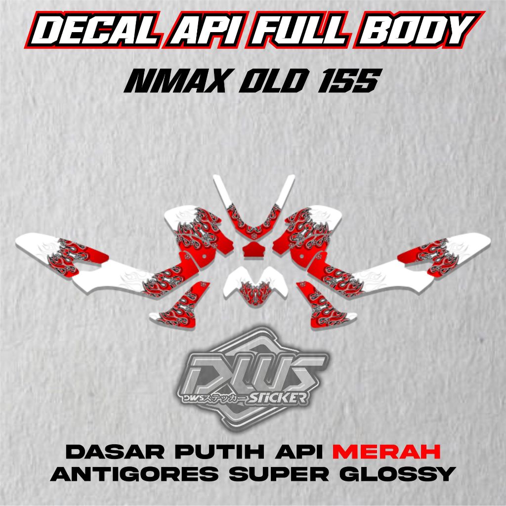 DECAL FULL BODY NMAX NEW 155 DECAL MOTOR MOTIF API ( YAMAHA NMAX NEW 155 )