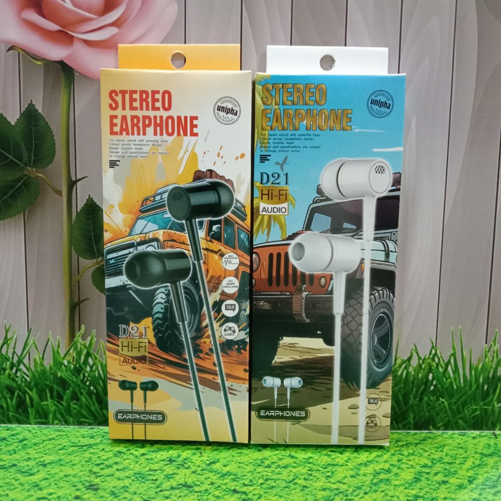 HANDSFREE HF  D21 STEREO EARPHONE D21 MEGA BASS