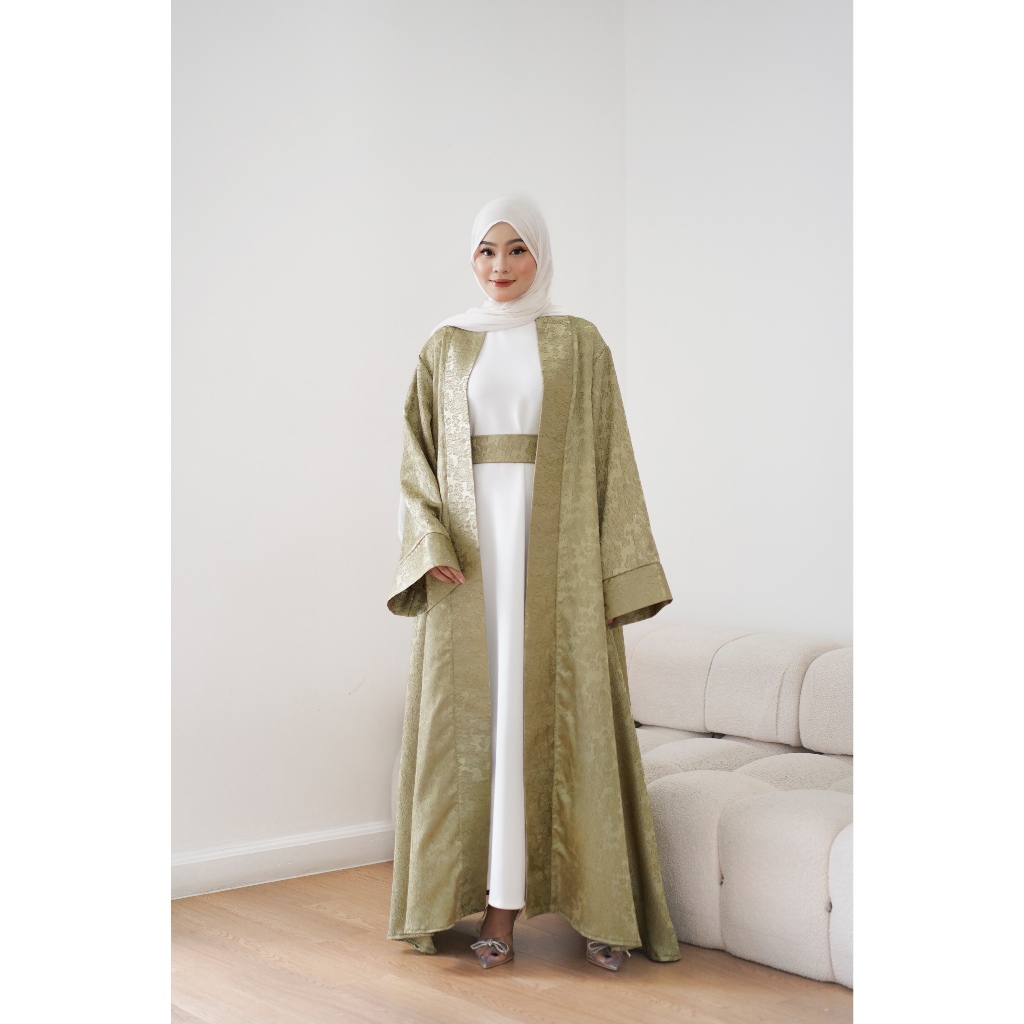 Arissa Ameera Sage Green | Dress Wanita Muslimah | Gamis Premium | Abaya Modern