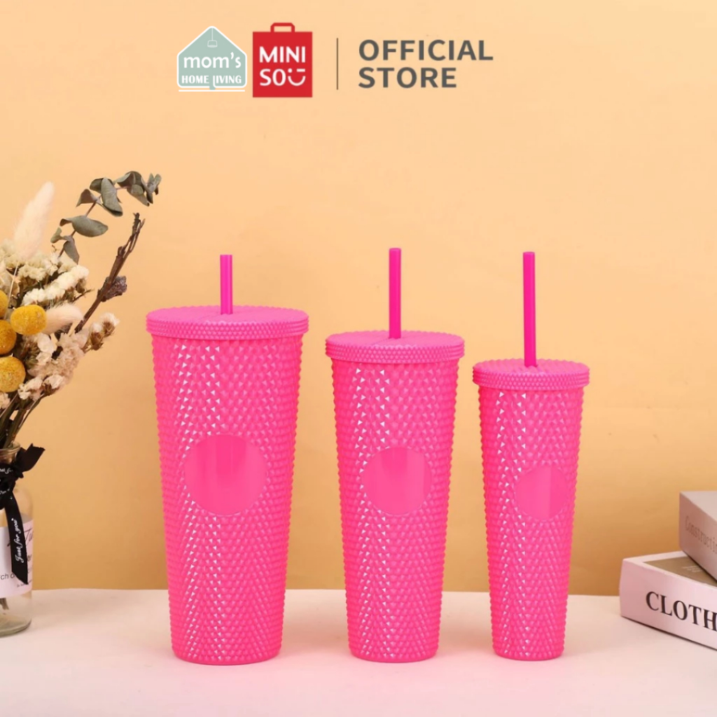 OFFICIAL Miniso Botol Minum Motif Durian Diamond Drinking Cup Plastic Tumbler 1 Set Isi 3 Pcs