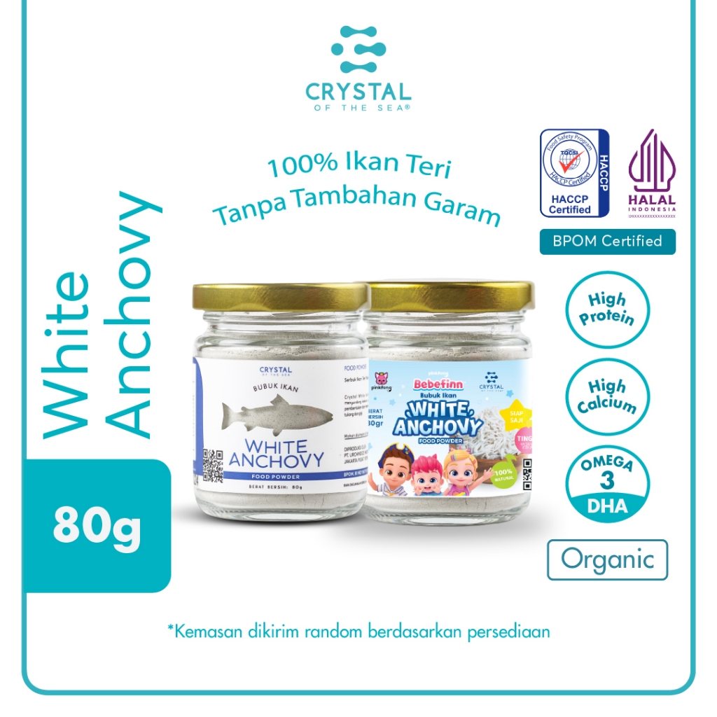 Crystal of the Sea | White Anchovy Powder 80gr / Bubuk Ikan Teri Nasi Bumbu MPASI Teri Medan