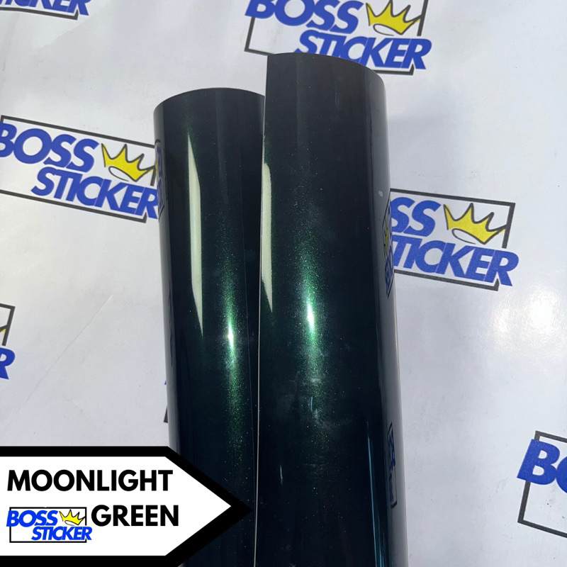 PREMIUM Sticker Moonlight Green Lebar 150cm - Stiker Hitam Lembayung Hijau Lebar 152cm - Skotlet Hit