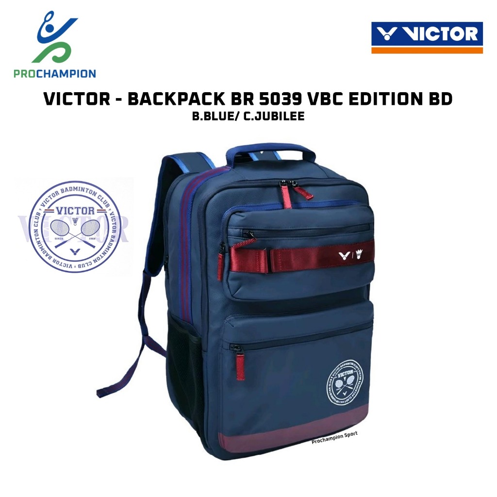 Tas Badminton VICTOR Backpack BR 5039 VBC Edition Club Collection Bo Blue Jubilee