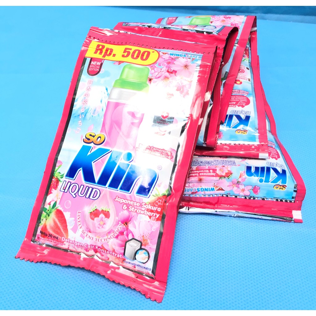 GROSIR 1 Renceng 12 Pcs So Klin Liquid Japanese Sakura Strawberry 20ml | Deterjen Cair Konsentrat An
