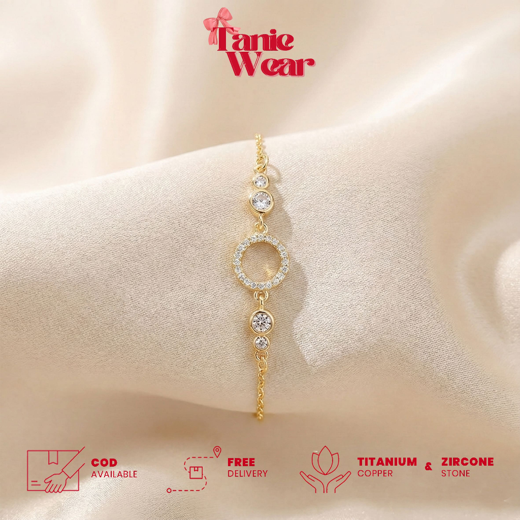 TANIE - Citrine Bracelet | Gelang Wanita Emas - Aksesoris Wanita |  Gelang Wanita Titanium Tembaga |
