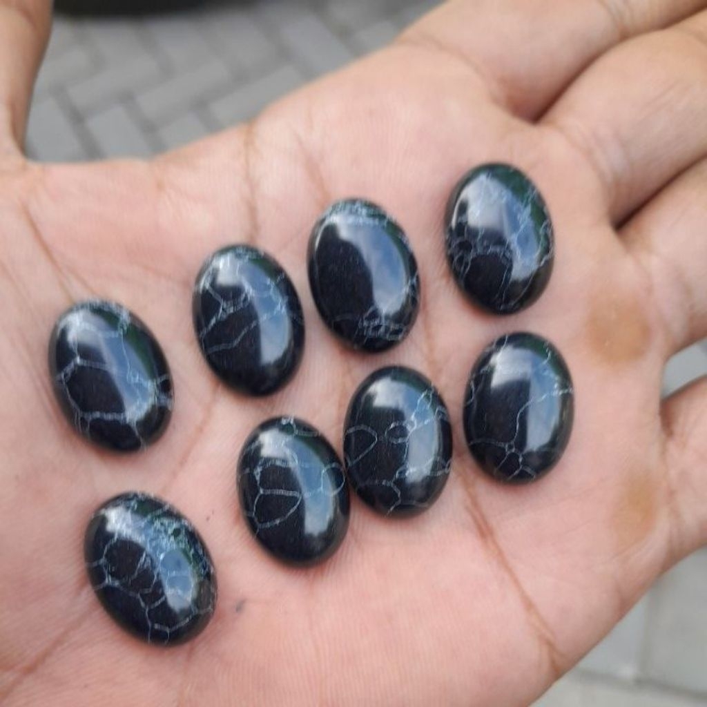 batu akik pirus hitam mesir bukan pirus situbondo 18x13 mm