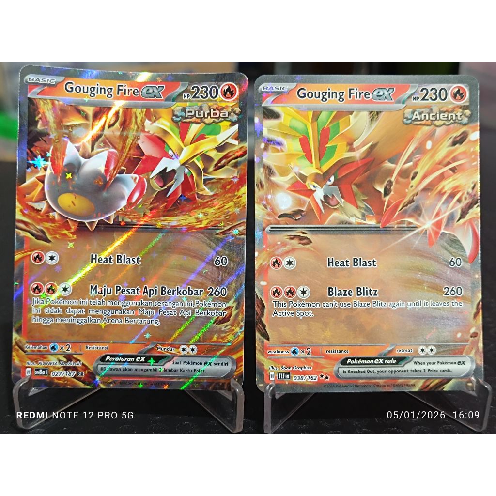 kartu pokemon TCG ori gouging fire ex RR sv8a Indonesia English