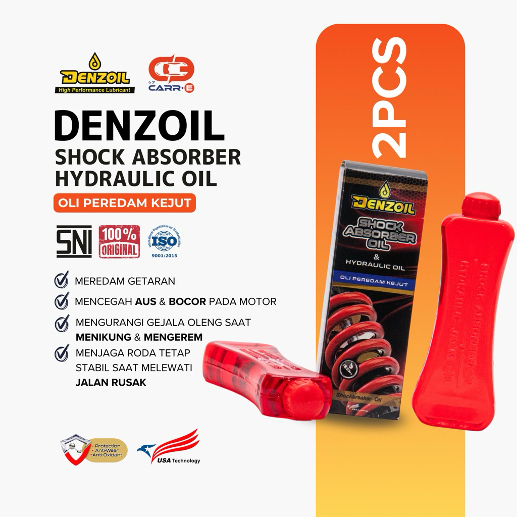DENZOIL Shock Absorber Hydraulic Oil - Oli Shock Breaker Depan Motor Anti Jedag-Jedug (Isi 2 Pcs)