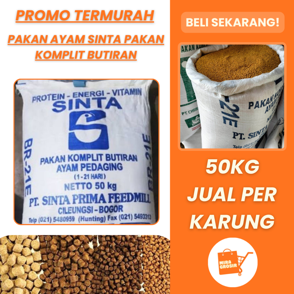 [KEMASAN KARUNG] Pakan Ayam SINTA 50KG Pakan Komplit Tinggi Nutrisi