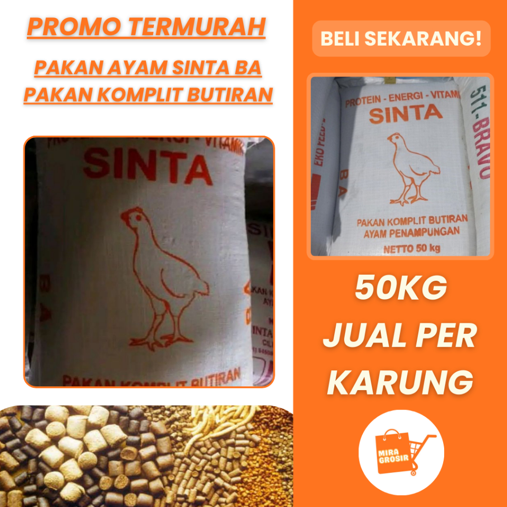 [KEMASAN KARUNG] SINTA BA Pakan Ayam 50kg Komplit Butiran