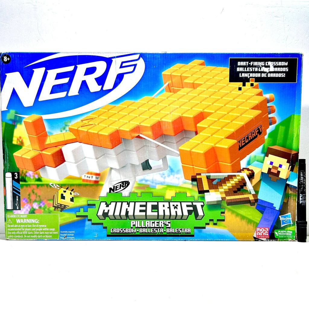 Mainan pistol nerf panah minecraftIt is inspired by the crossbow in the Minecraft video games. The t