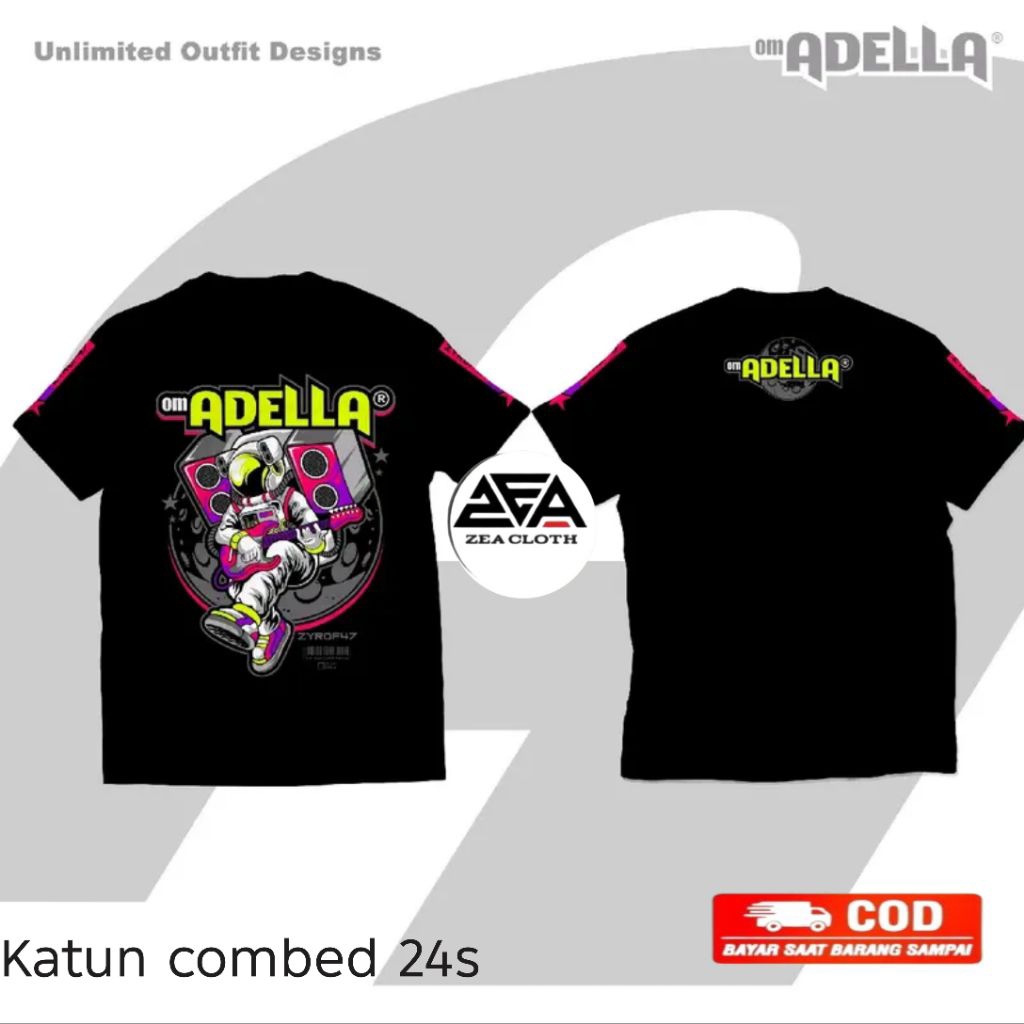 Kaos V1 Om Adella /Baju T-shirt Adella Musik Dangdut Koplo adella Katun Combed 24s Premium