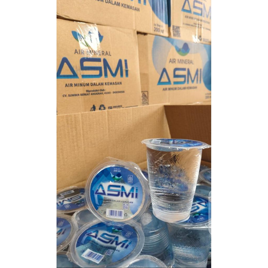 (hanya bisa kirim instant) air mineral cup / gelas 200 ml asmi 1 dus isi 48  pcs  grosir sembako ban