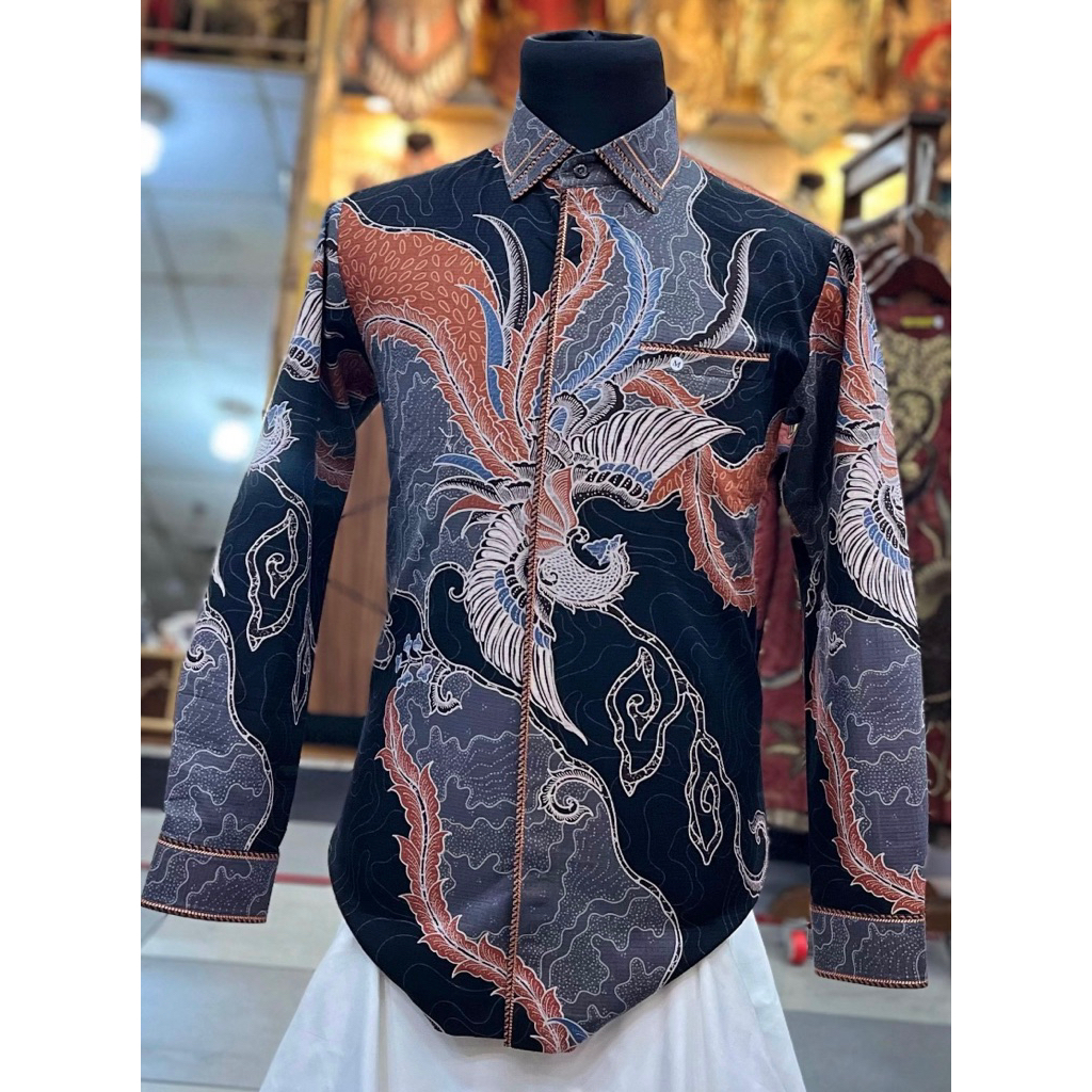 NEW kemeja batik katun exclusive smock bordir premium harimau