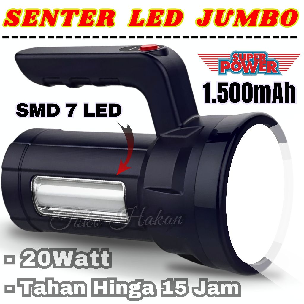 Senter LED Super Jumbo AOKI AK-6699 Senter JUMBO 20Watt Cahaya Putih Tahan Sampai 15 Jam | Senter So