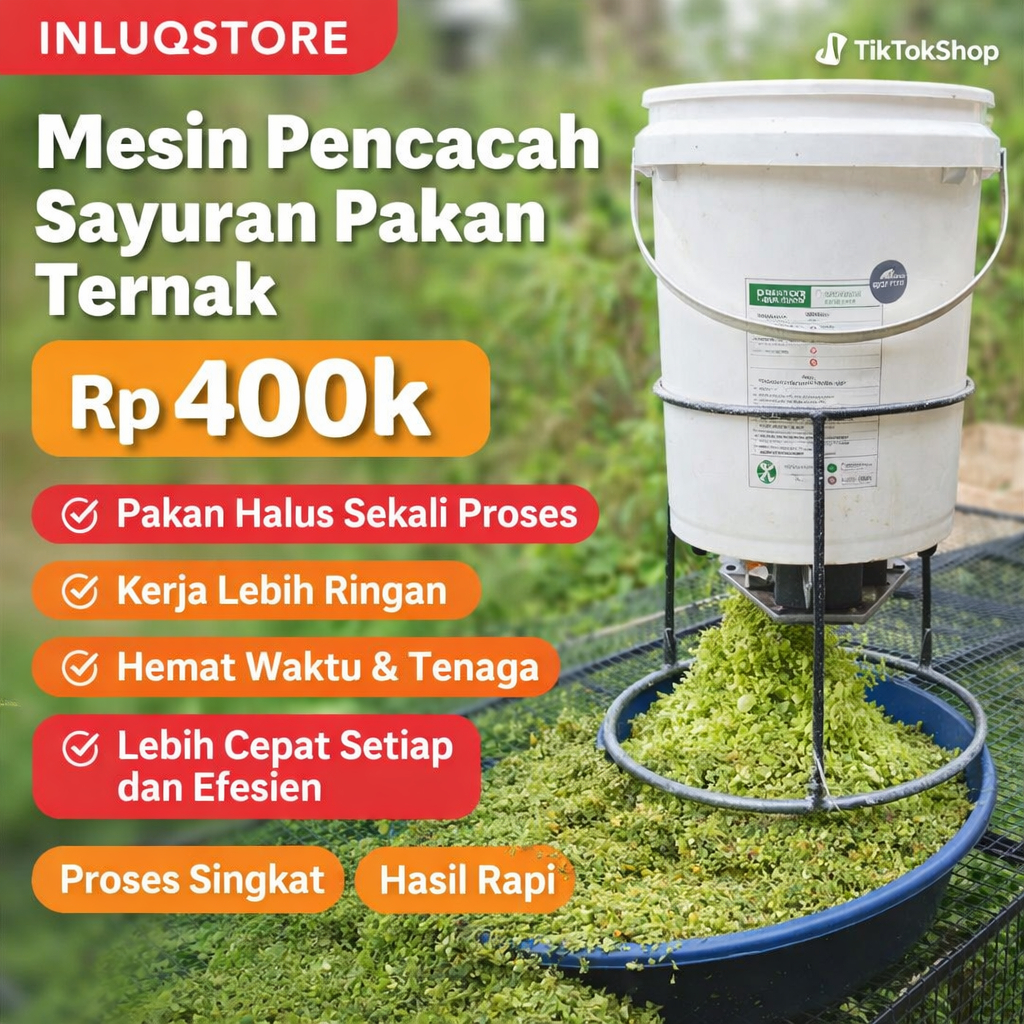 Mesin Chopper Pakan Otomatis | Mesin Cacah Rumput & Sayur | Hemat Tenaga | Pisau Mesin Cacah Pakan T