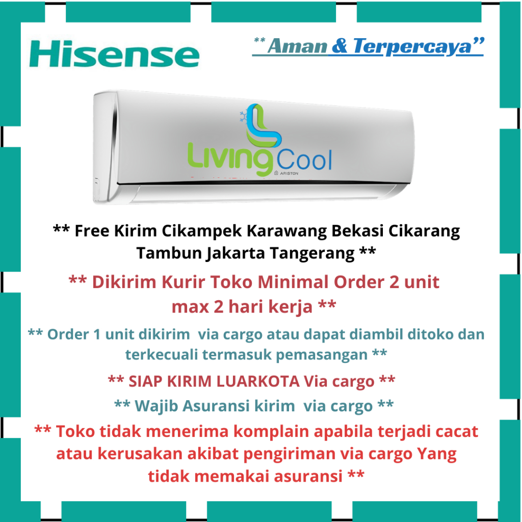 Hisense AC Standard 1 Pk AN09CDG free kirim cikampek karawang cikarang bekasi jakarta tangerang