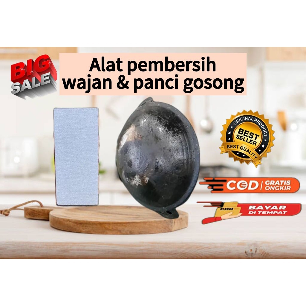 penggsok kerak gosong wajan panci murah spon penghilang kerak gosong praktis