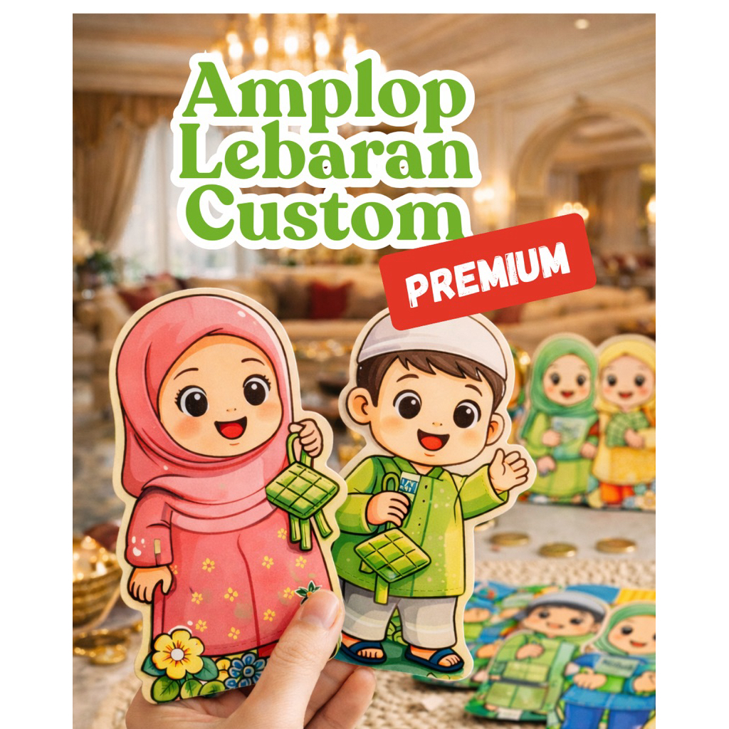 Amplop Lebaran Custom Nama 2026 | Tebal Tidak Tipis | Amplop THR Anak & Keluarga