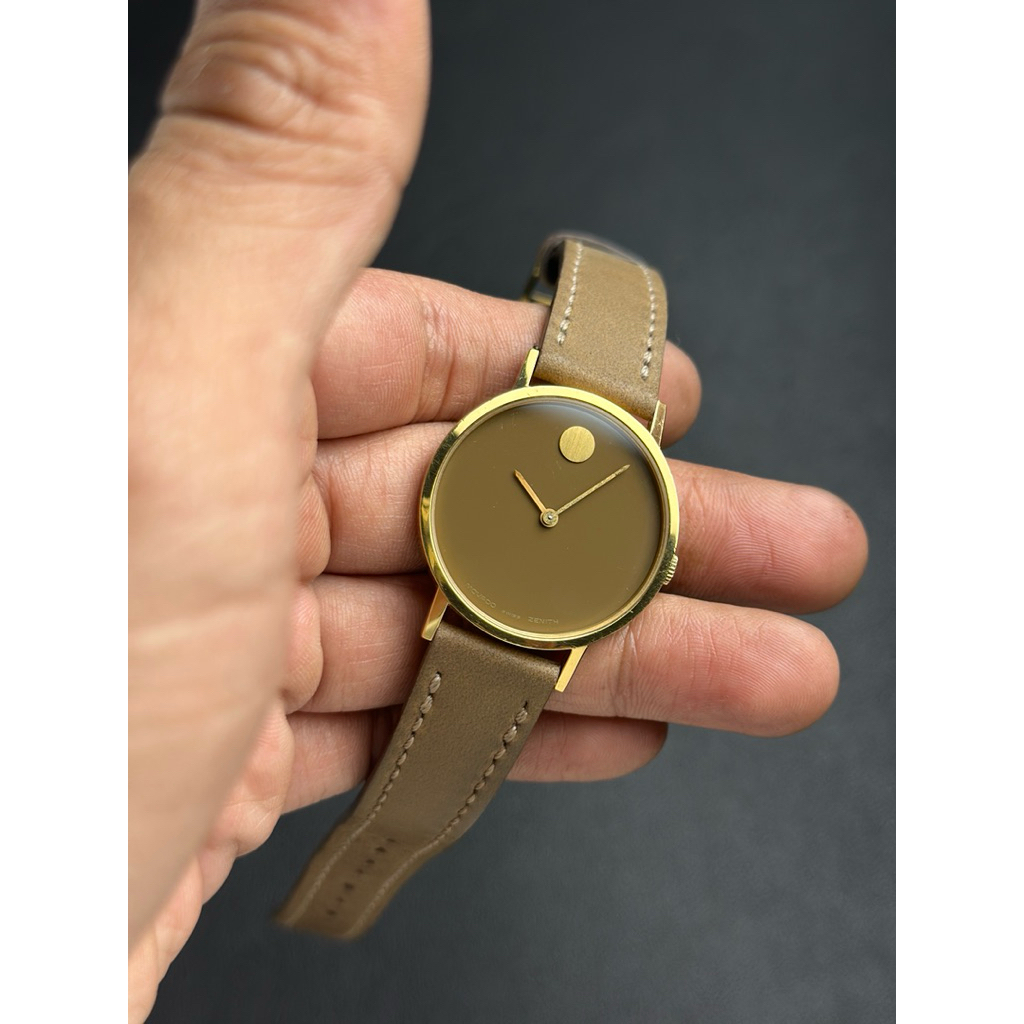 Jam Tangan Vintage Movado Zenith Museum Manual Winding Brown Dial Preloved