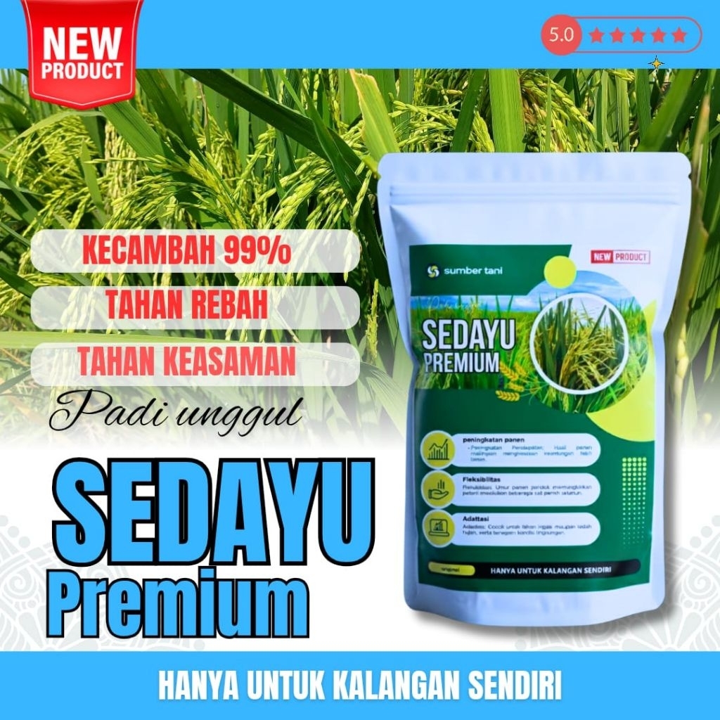 Benih padi unggul sedayu original kemasan 1 kg ( BIBIT PADI UNGGUL SEDAYU  )
