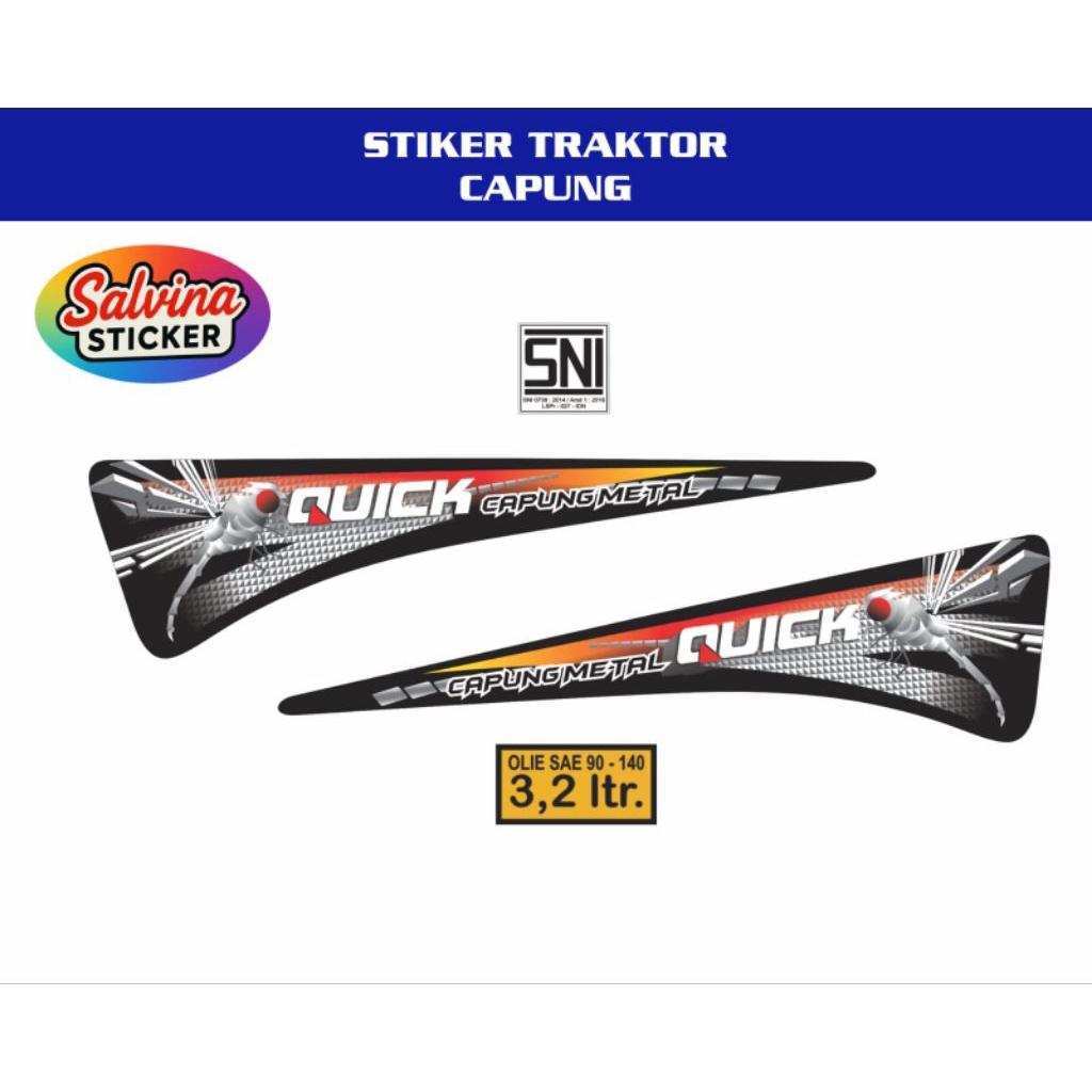 Stiker mesin traktor quick capung
