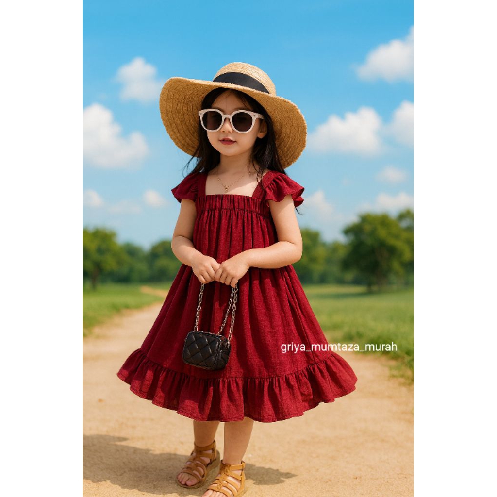 Baju Anak Perempuan Rayon Crincle Adem / Baju Pesta Anak 6bulan-7th / Baju Anak Perempuan / Dress An