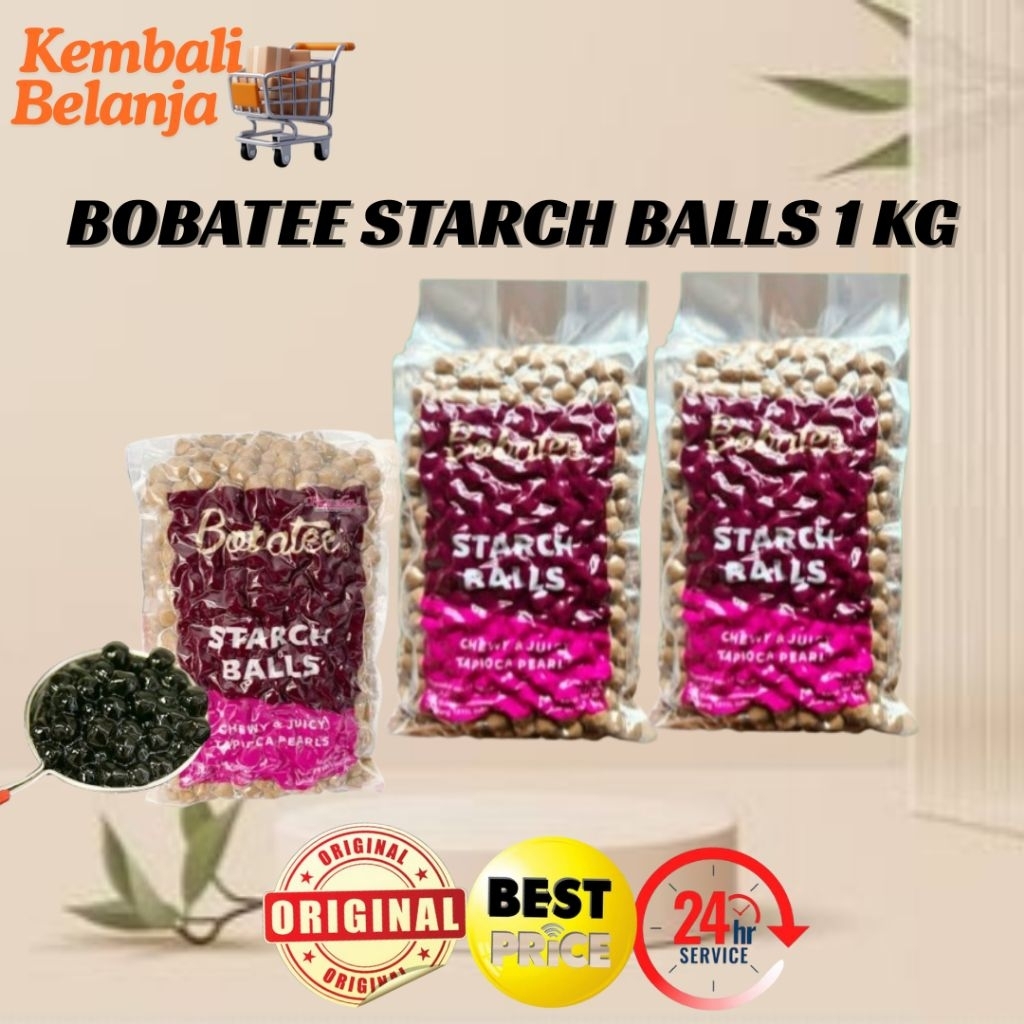 Bobatee Boba 1 Kg/ Bubble Boba/ Boba Tapioca Pearl/ Bobatee Starch Balls/ Bobatee Pearl/ Bobatee Top