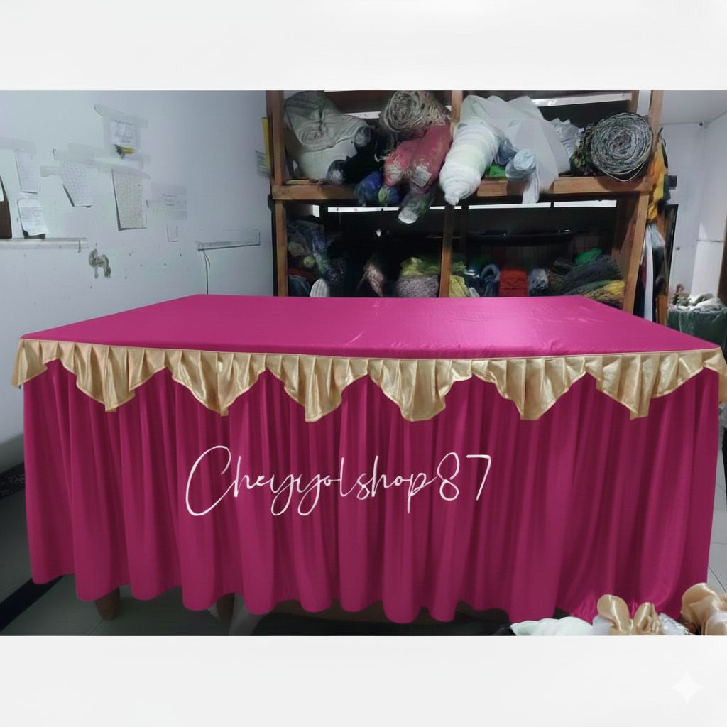 Cover meja poni prasmanan txlxp 80cm x 60cm x 155cm fullset