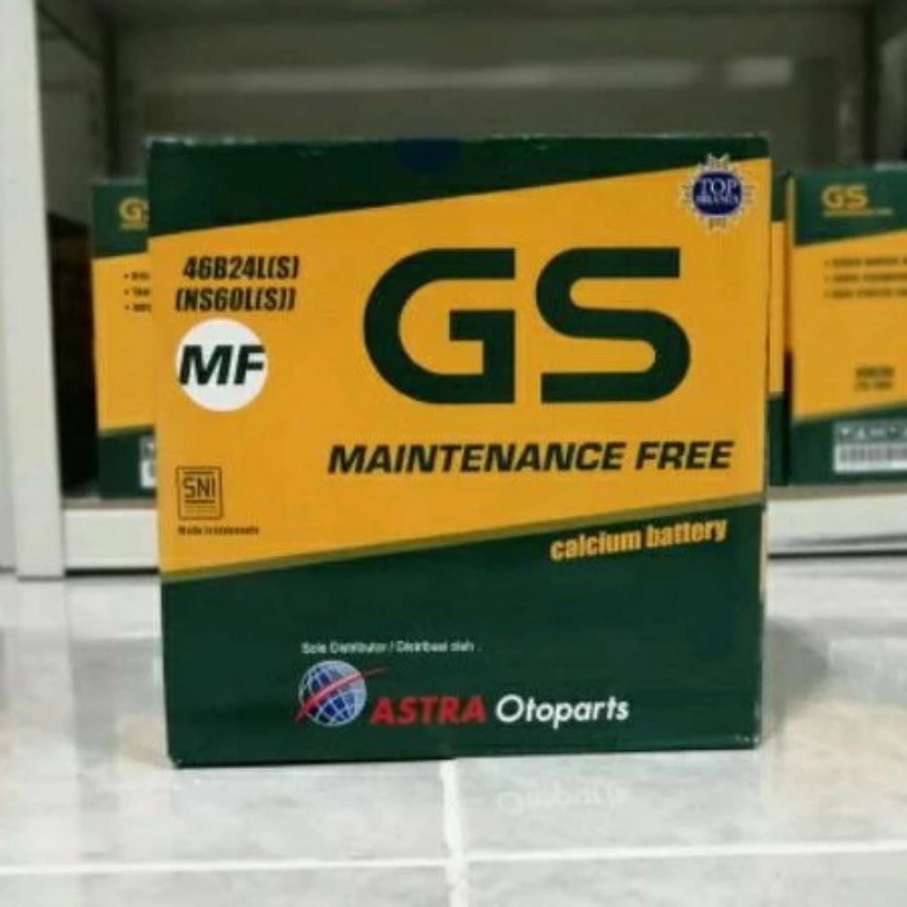 AKI MOBIL GS ASTRA MAINTENANCE FREE (KERING) NS60L(S) 12V (Volt) / 45Ah (Ampere-Hour)