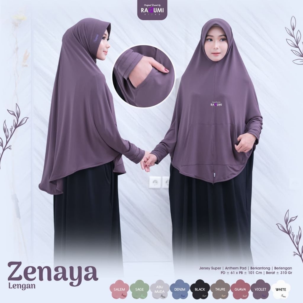 Zenaya Lengan Original Raqumi Hijab