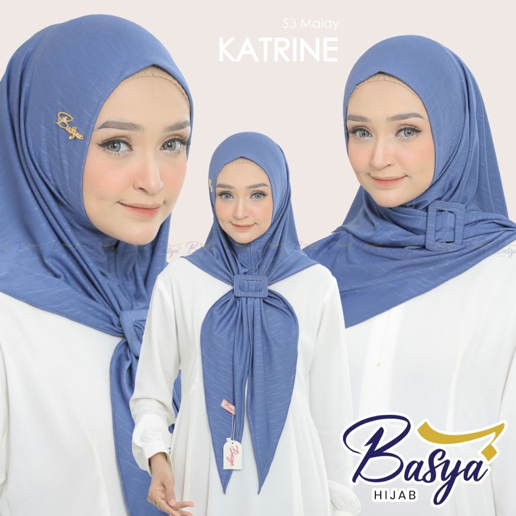 [BASYA] SEGITIGA MALAY KATRINA GESPER •hijab segitiga instan motif•jersey bianca•segitiga instan sof