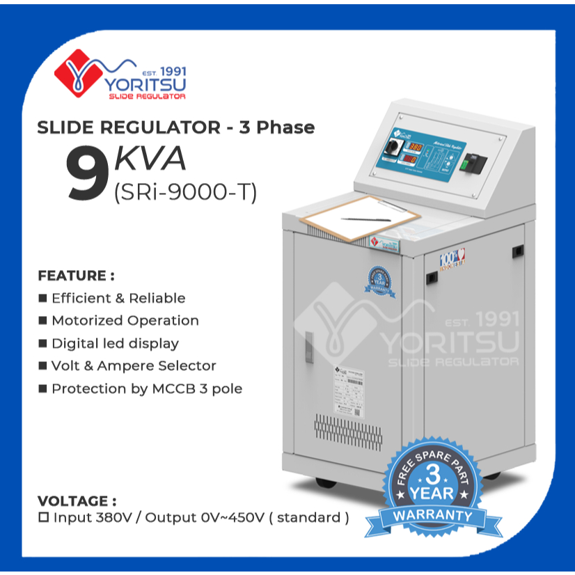 Slide Regulator Yoritsu 9 kVA - 3 Phase (SRi-9000-T)