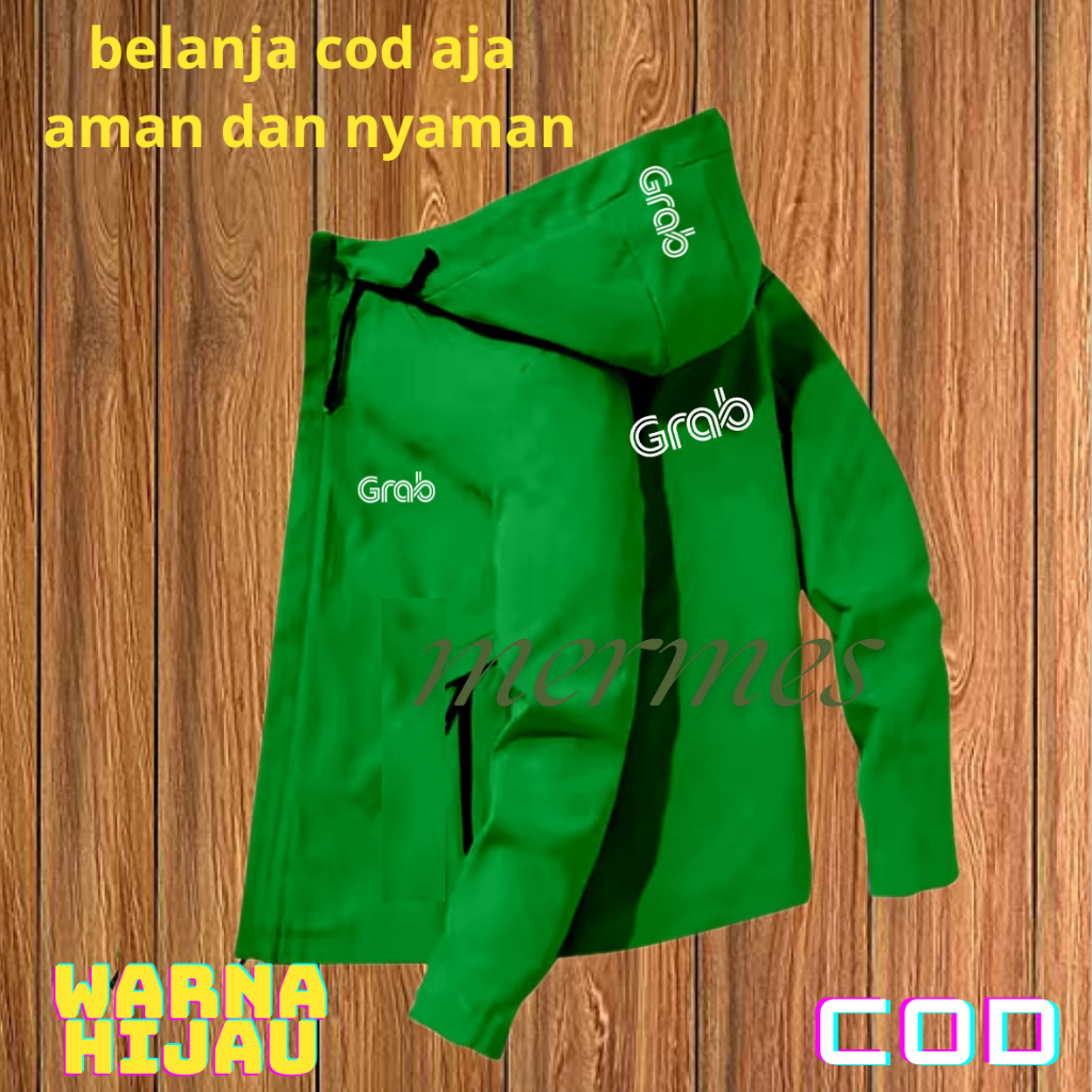 Jaket pria Windbreakers Ojol | Jakey GrabGaruda | Jaket Motor cod Parasut Waterproof | Jakey pria Gr