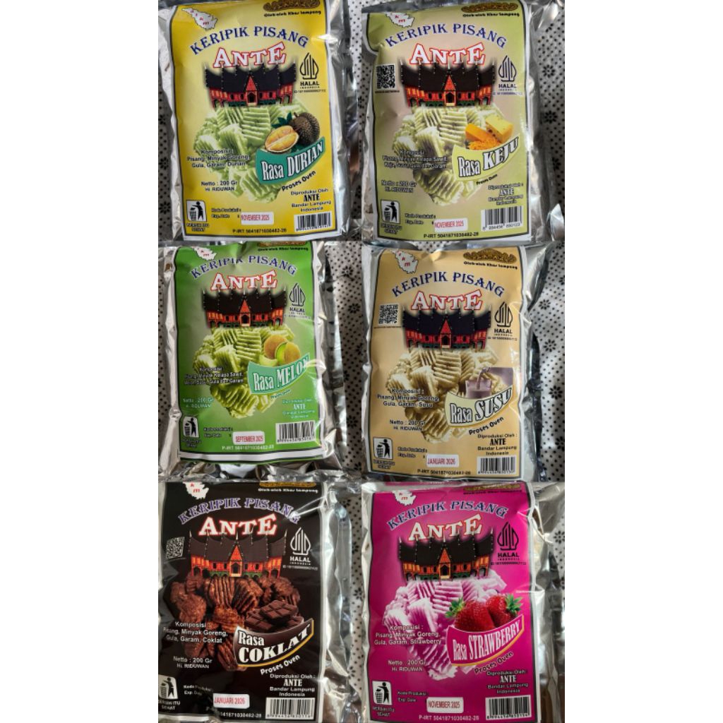 Keripik Pisang Ante / Keripik Pisang Ante Aneka Rasa 200gr