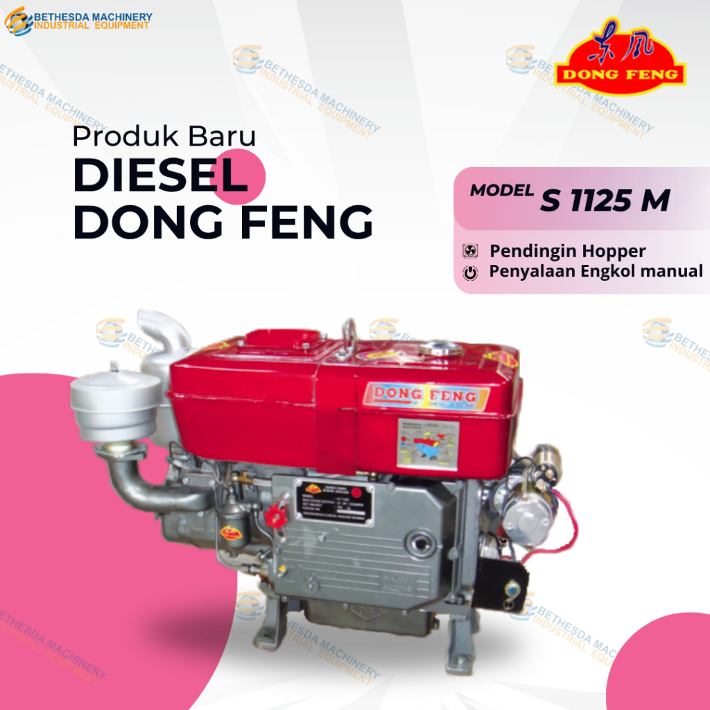 Diesel Dongfeng 30 HP Mesin Penggerak Diesel 30 PK / 30PK Dongfeng S 1125 M N