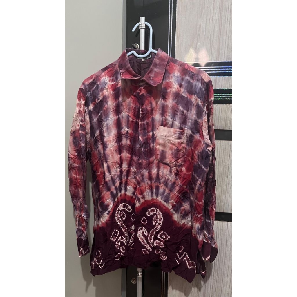 Baju Sasirangan Pria Bahan Sutra (preloved)