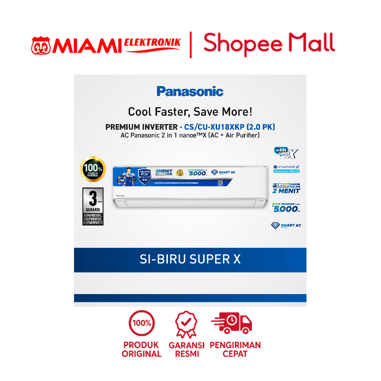 PANASONIC CS-XU18XKP AC SPLIT 2PK PREMIUM INVERTER