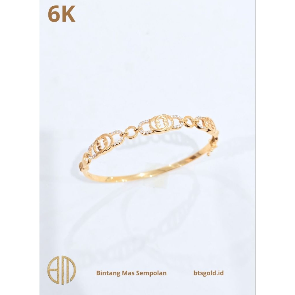 Gelang Bangle Permata Putih Model-GCC Emas Asli