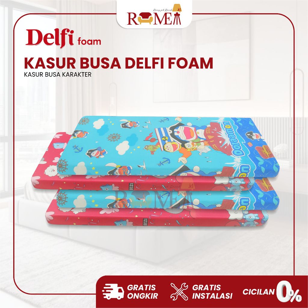 Rumea - Delfi Foam Kasur Busa Karakter Delfi Foam Kasur Busa Single Layer Kasur Busa BT21 Doraemon K