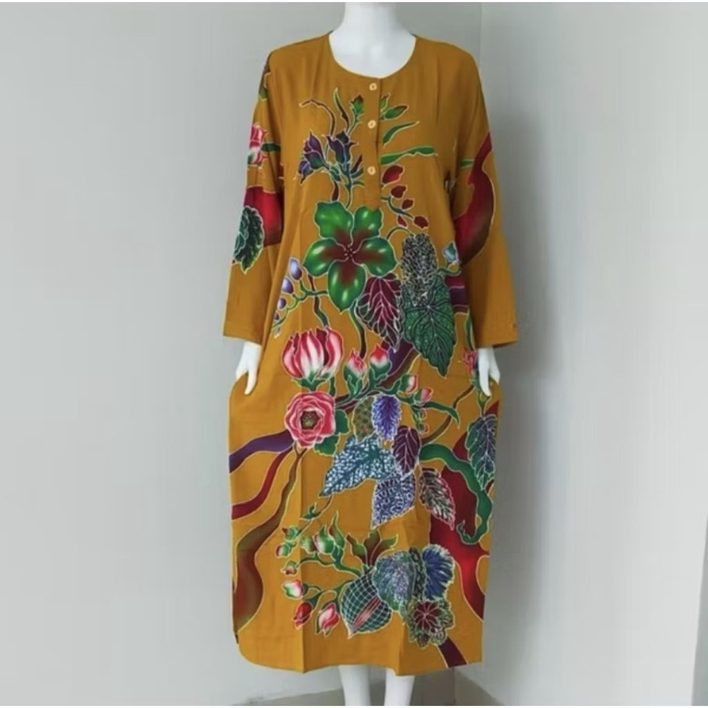 DASTER KENCANA UNGU LENGAN PANJANG BAHAN KATUN RAYON MODEL TERBARU LD120cm